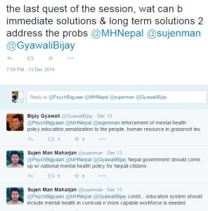 snapshot of twiter chat